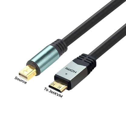 JetKVM Video Converter: DP/VGA/USB-C to Mini HDMI